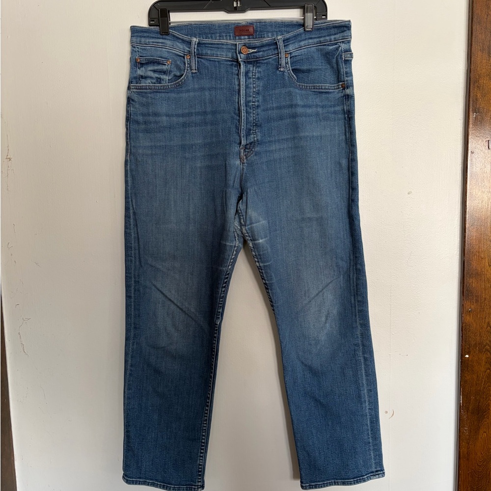 MOTHER The Tomcat Straight Jeans in Wild Game wash. US 34.